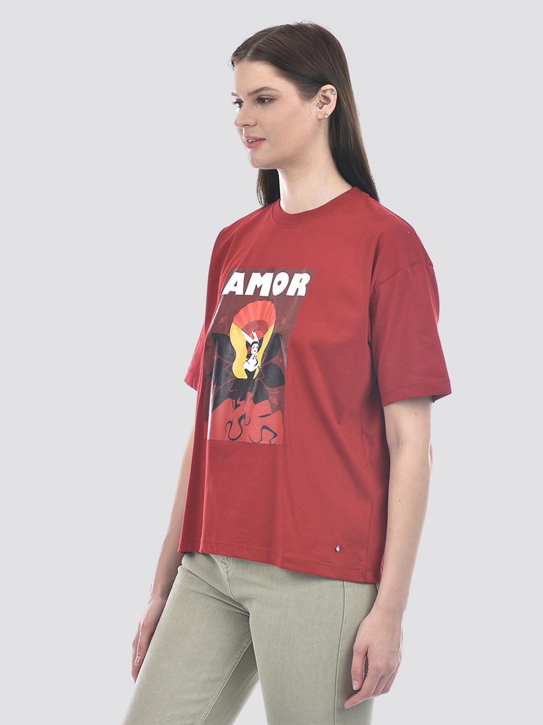 Numero Uno Women Red Graphic Print T-Shirt